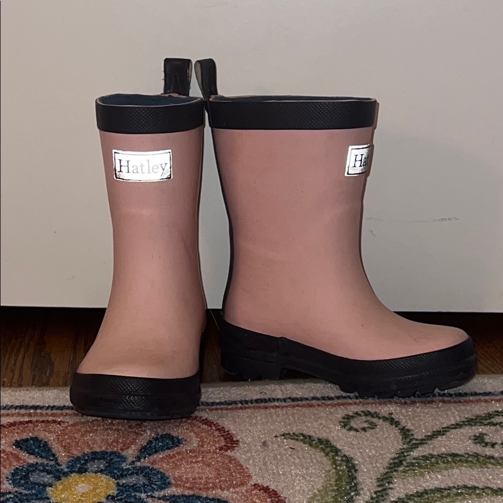 Hatley Pink and Black Rain Boots